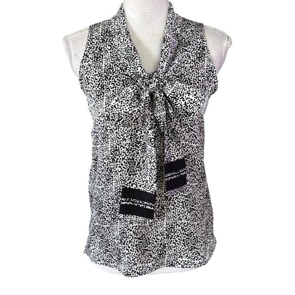 Scandal Collection for The Limited Tops - The Limited Scandal Collection Size XS Animal Print Sleeveless Blouse Neck Tie